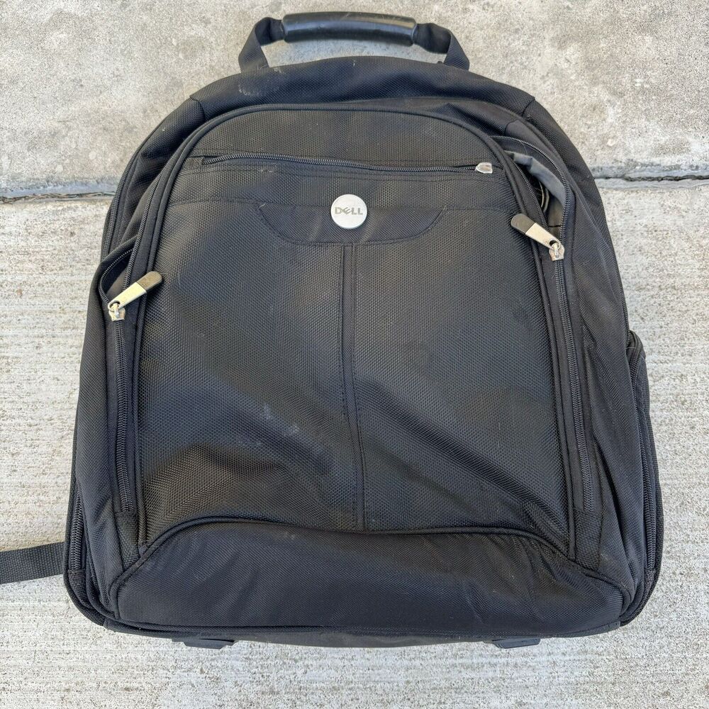 Black Dell Computer Laptop Backpack Padded 14.5x16.5 Read Description